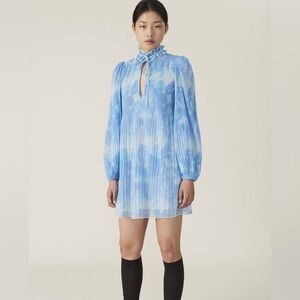 GANNI Georgette Pleaded Dress